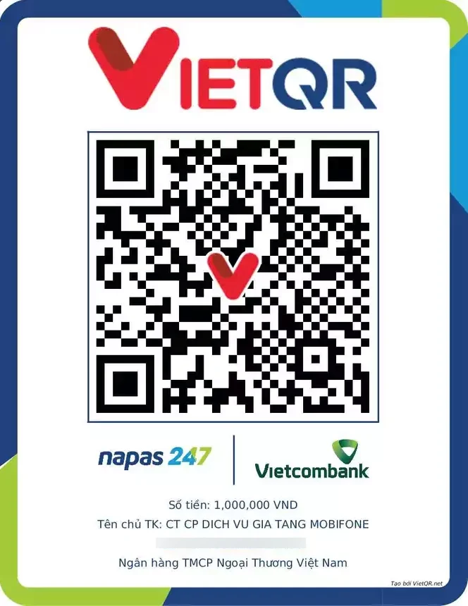 VietQR Vietcombank 1.000.000 VNĐ